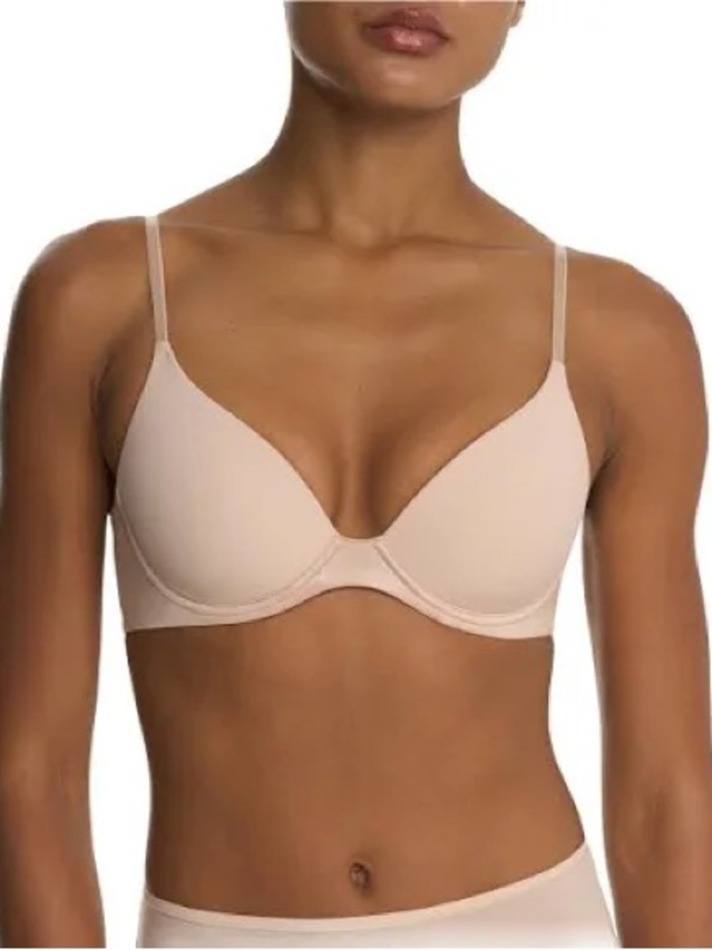 Natori Soft FocusSmooth Plunge Underwire Bra - light mocha